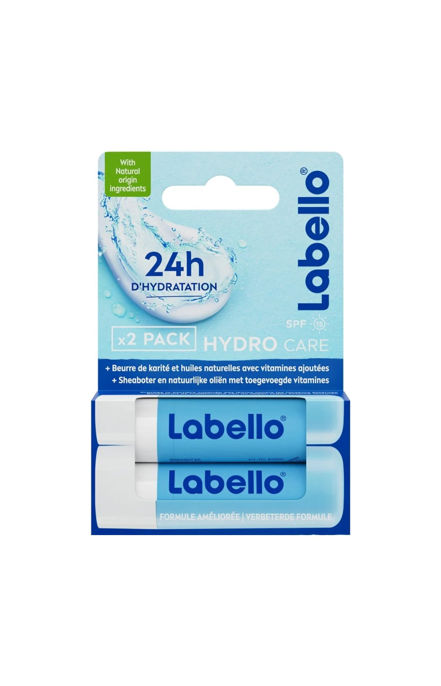 Duo baumes à lèvres SPF 15 - Hydro Care - 4 x 4,8 g