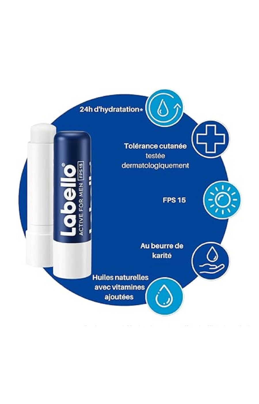 Baume à lèvres FPS 15 - Active for Men - Homme - 3 x 4,8 g