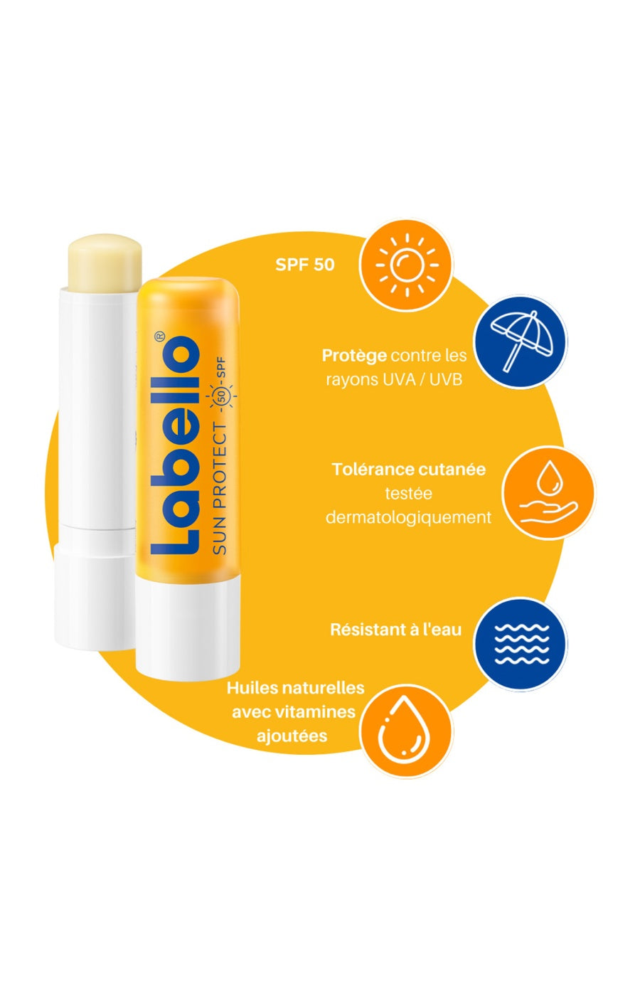 Baume à lèvres SPF 50 - Sun Protect - Beurre de karité - 4,8 g