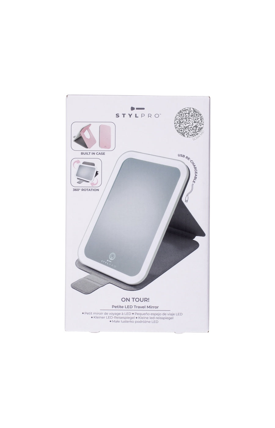 Miroir de voyage compact avec éclairage LED