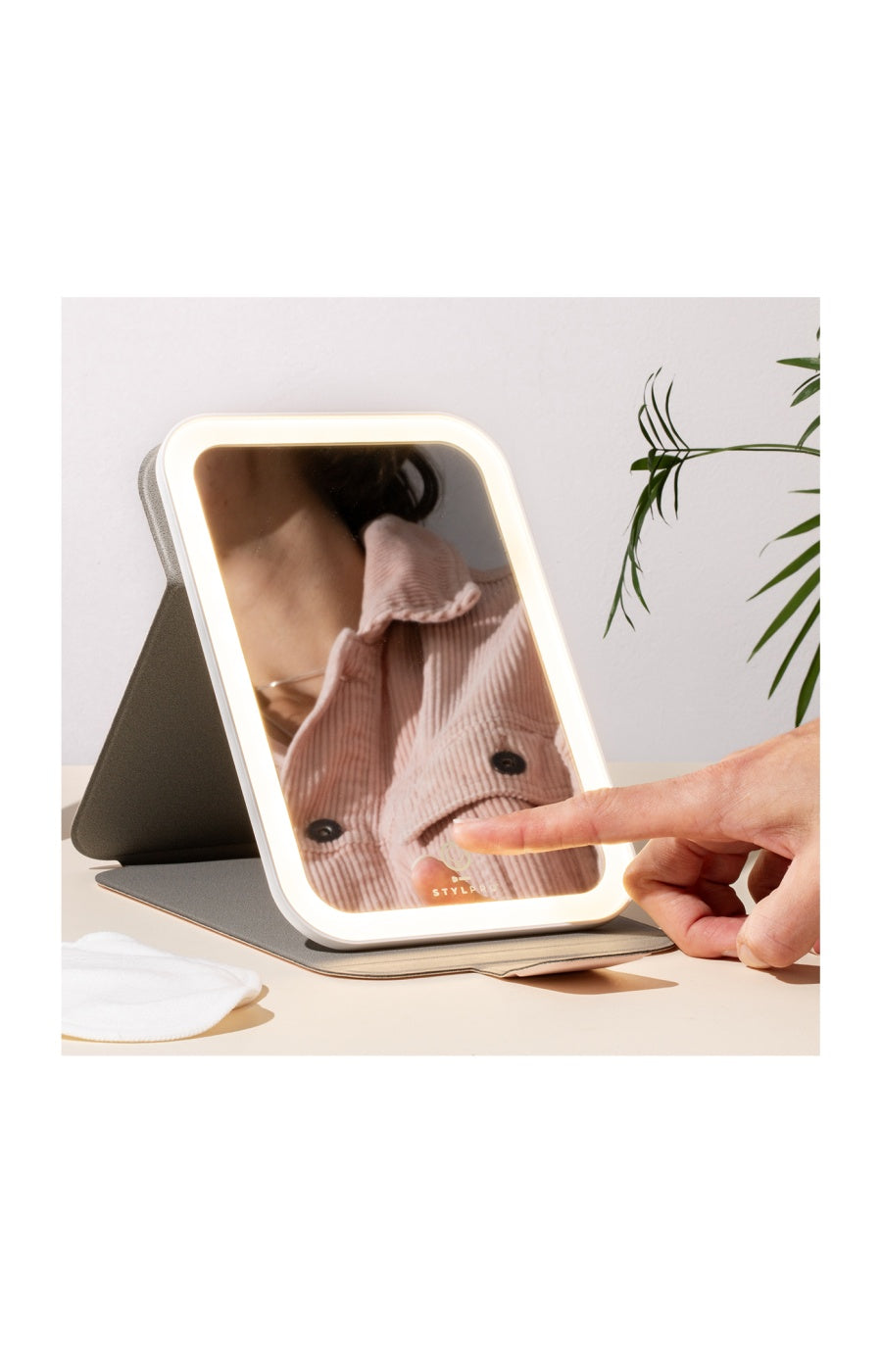 Miroir de voyage compact avec éclairage LED