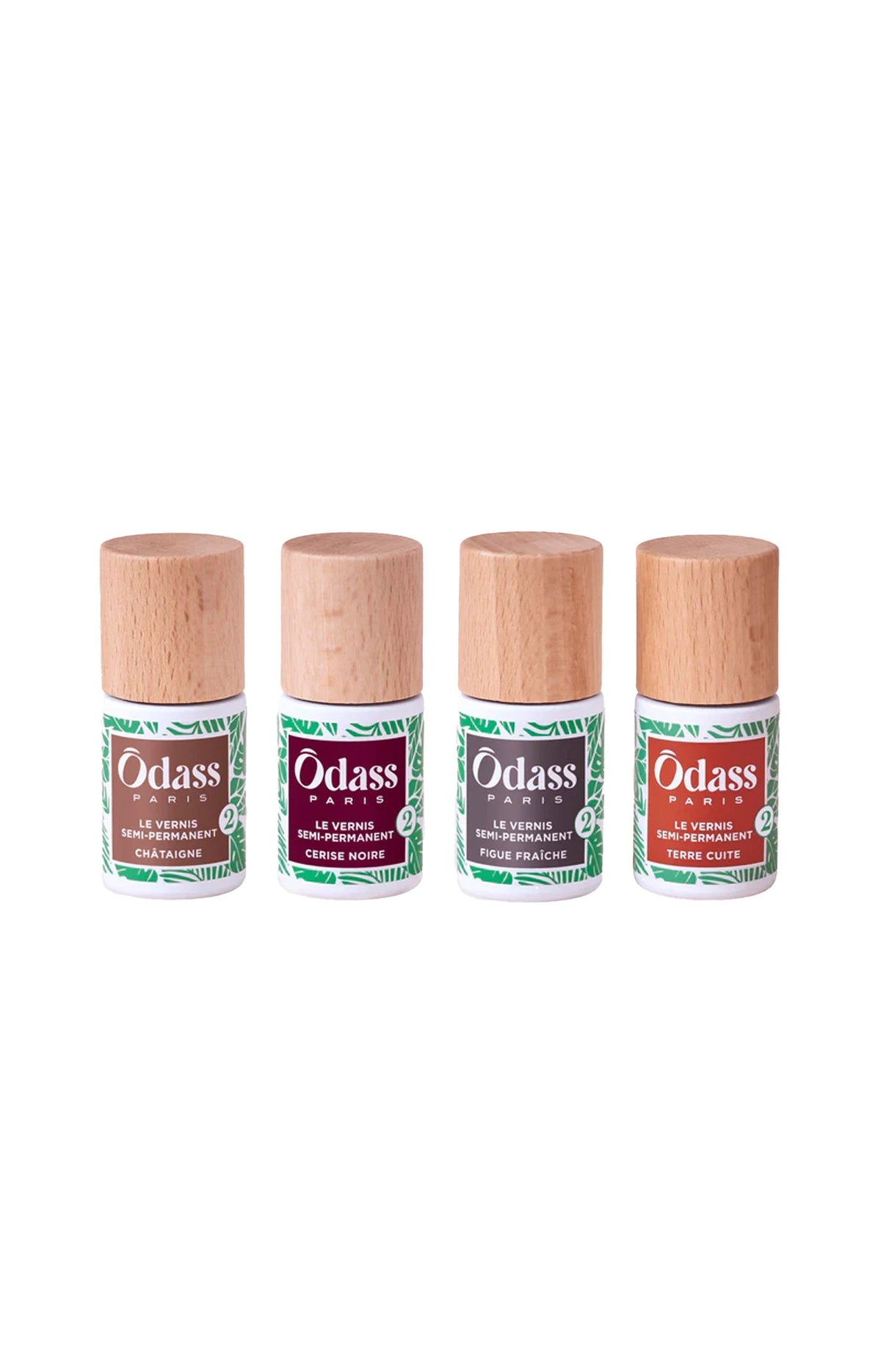 Vernis semi-permanents - Châtaigne, Cerise Noire, Figue Fraîche & Terre Cuite